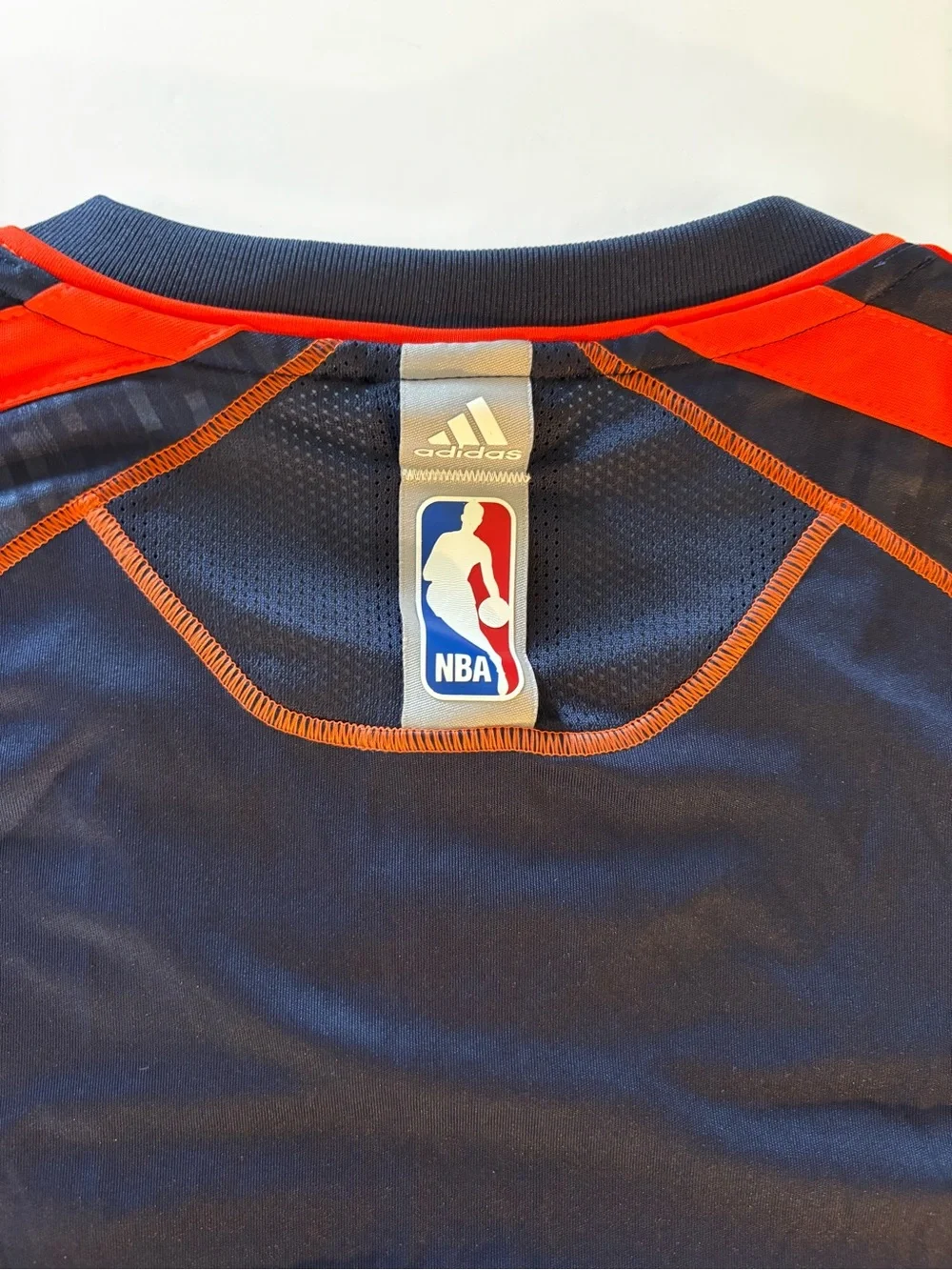 adidas Navy and Red OKC Thunder Long Sleeve Warm-Up Top